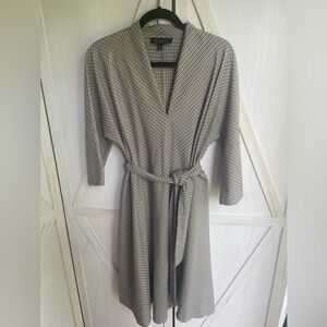 Eloquii Plaid A-Line Belted Dress Size 14 Beige